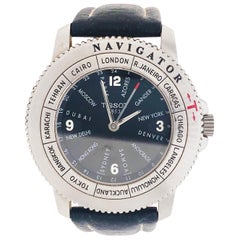 Tissot Navigator World Time Quartz Limited Gent's Watch Black Leather Strap