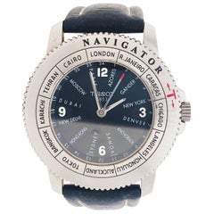 Tissot Navigator World Time Quartz Limited Montre pour homme -bracelet cuir noir