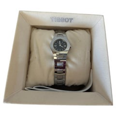 Tissot Petite Ladies Stainless Steel Quartz Wristwatch Black Dial New Old Stock