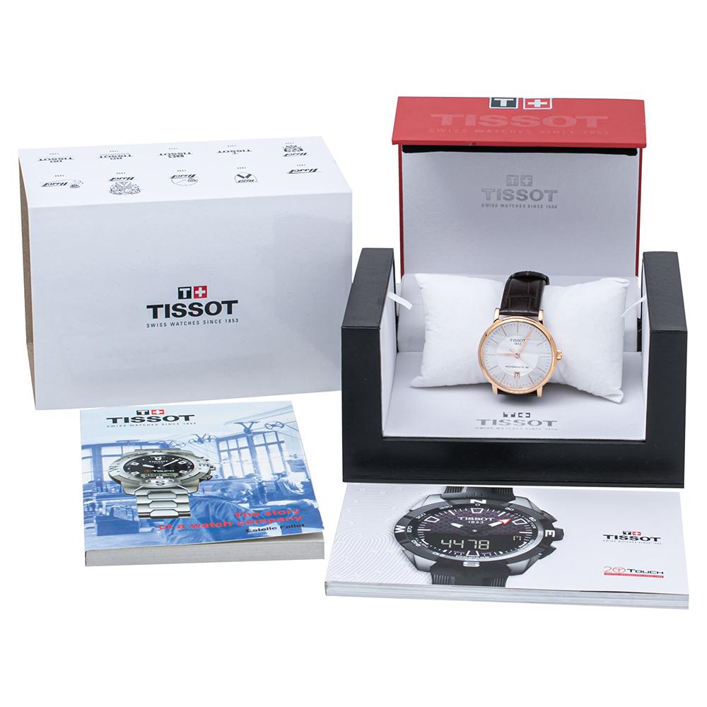 Tissot Plated Stainless Steel Leather Caron Powermatic Men's Wristwatch 40 mm 5
