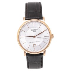 Tissot Plated Stainless Steel Leather Caron Powermatic Men's Wristwatch 40 mm