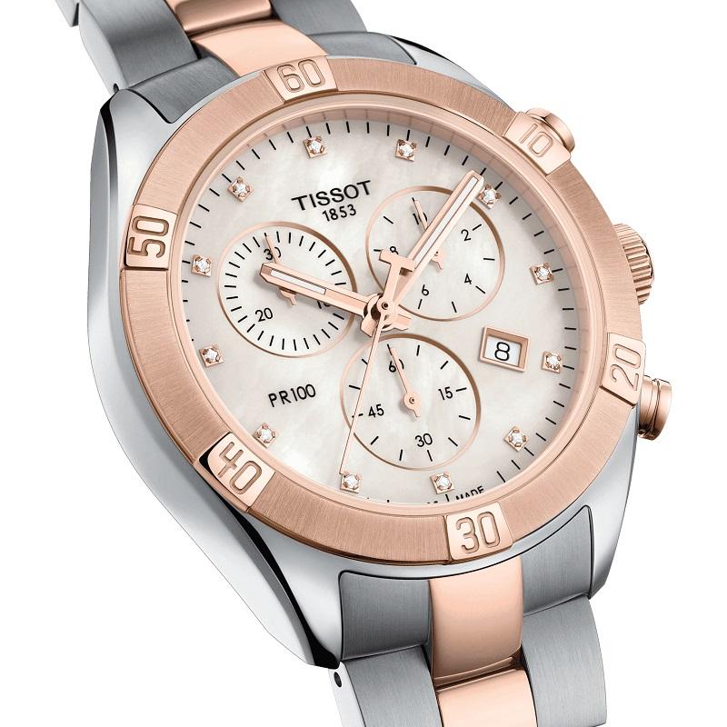 Collection 	T-Classic
Gender 	LADY
Case shape 	ROUND
Water resistance 	Water-resistant up to a pressure of 10 bar (100 m / 330 ft)
Case Material 	316L stainless steel case with carnation gold PVD coating
Length (mm) 	38
Width (mm) 	38
Lugs (mm)