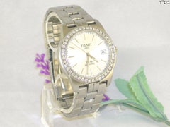 Tissot PR50 Herrenuhr Edelstahl Weiß Diamanten