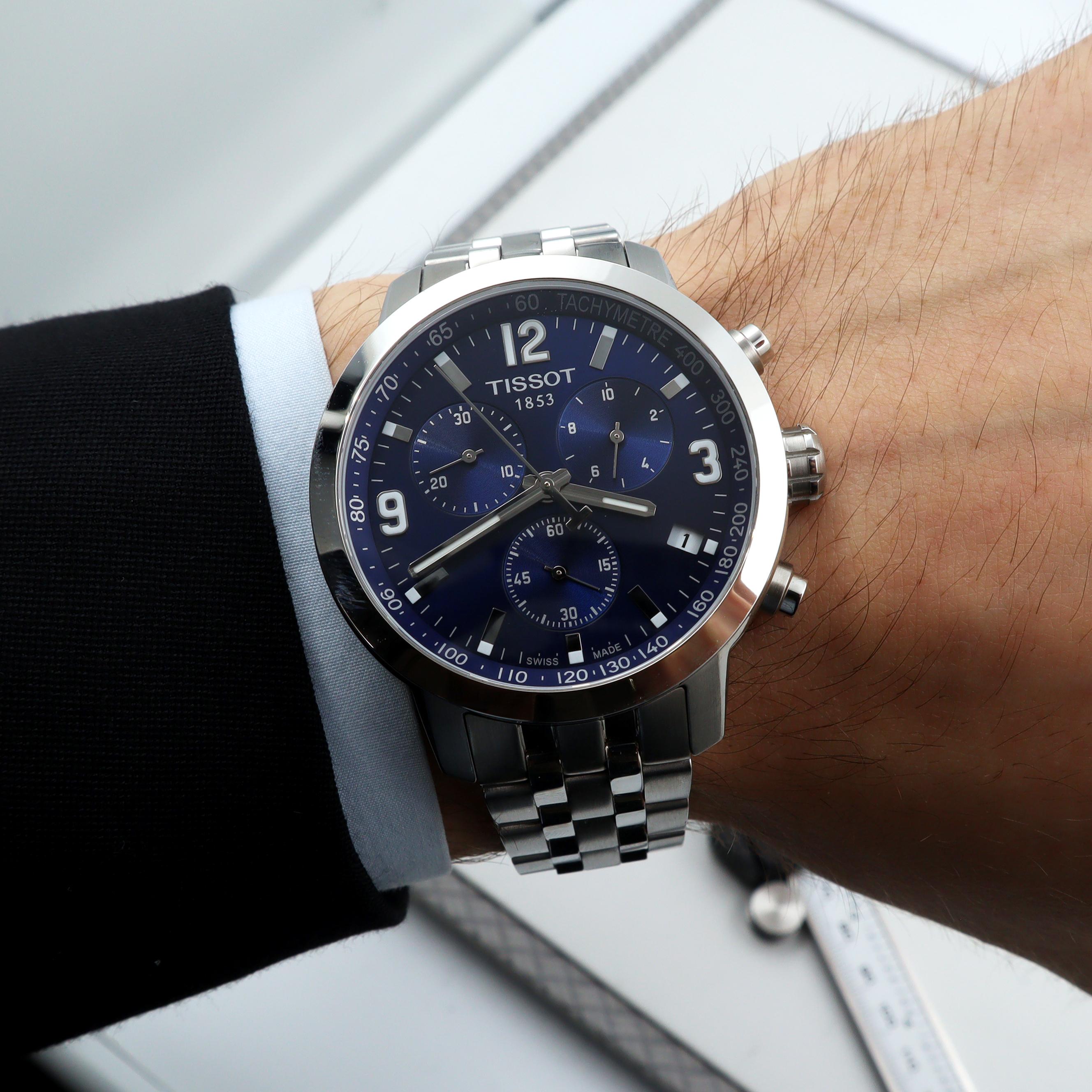 Tissot PRC 200 Steel Blue Dial Mens Quartz Watch T055.417.11.047.00 2