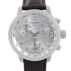 Tissot PRC 200 Steel Leather Silver Dial Quartz Watch T055.417.16.037.00