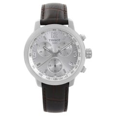 Orologio Tissot PRC 200 Acciaio Pelle Quadrante Argento Quarzo T055.417.16.037.00