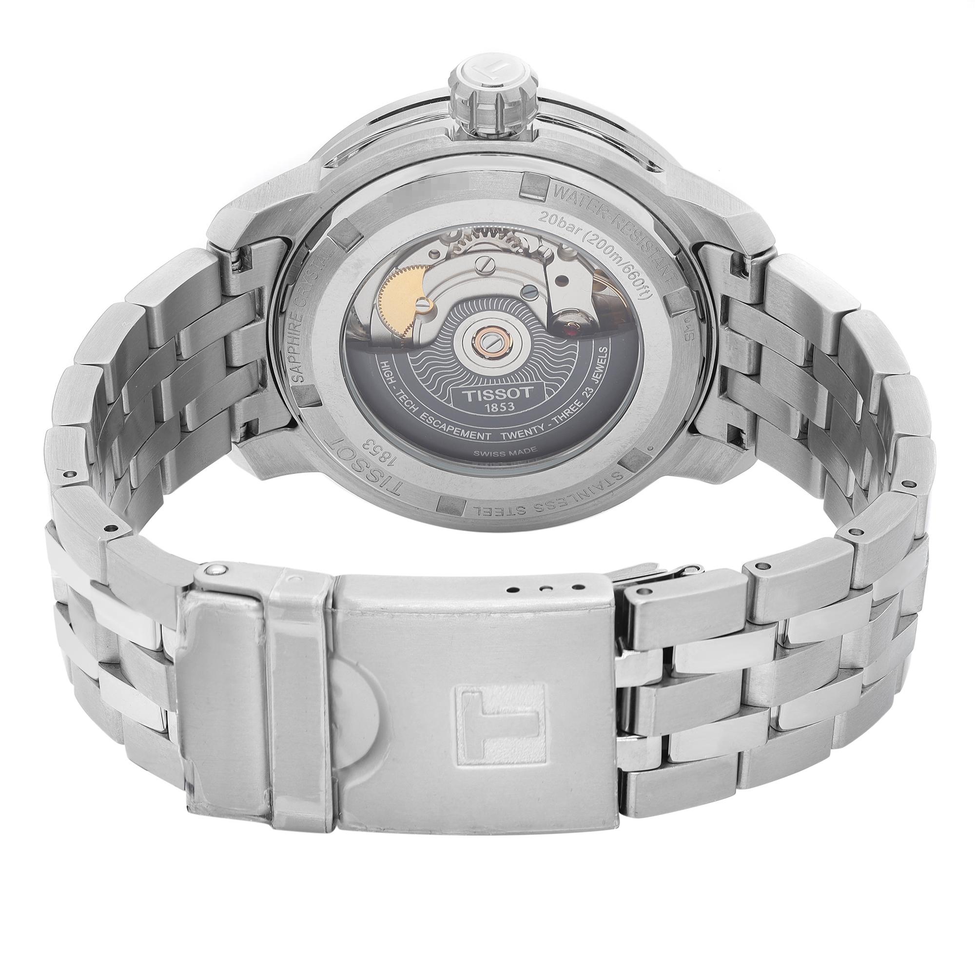 Tissot PRC 200 Stainless Steel Blue Dial Automatic Mens Watch T055.430.11.047.00 In New Condition In New York, NY