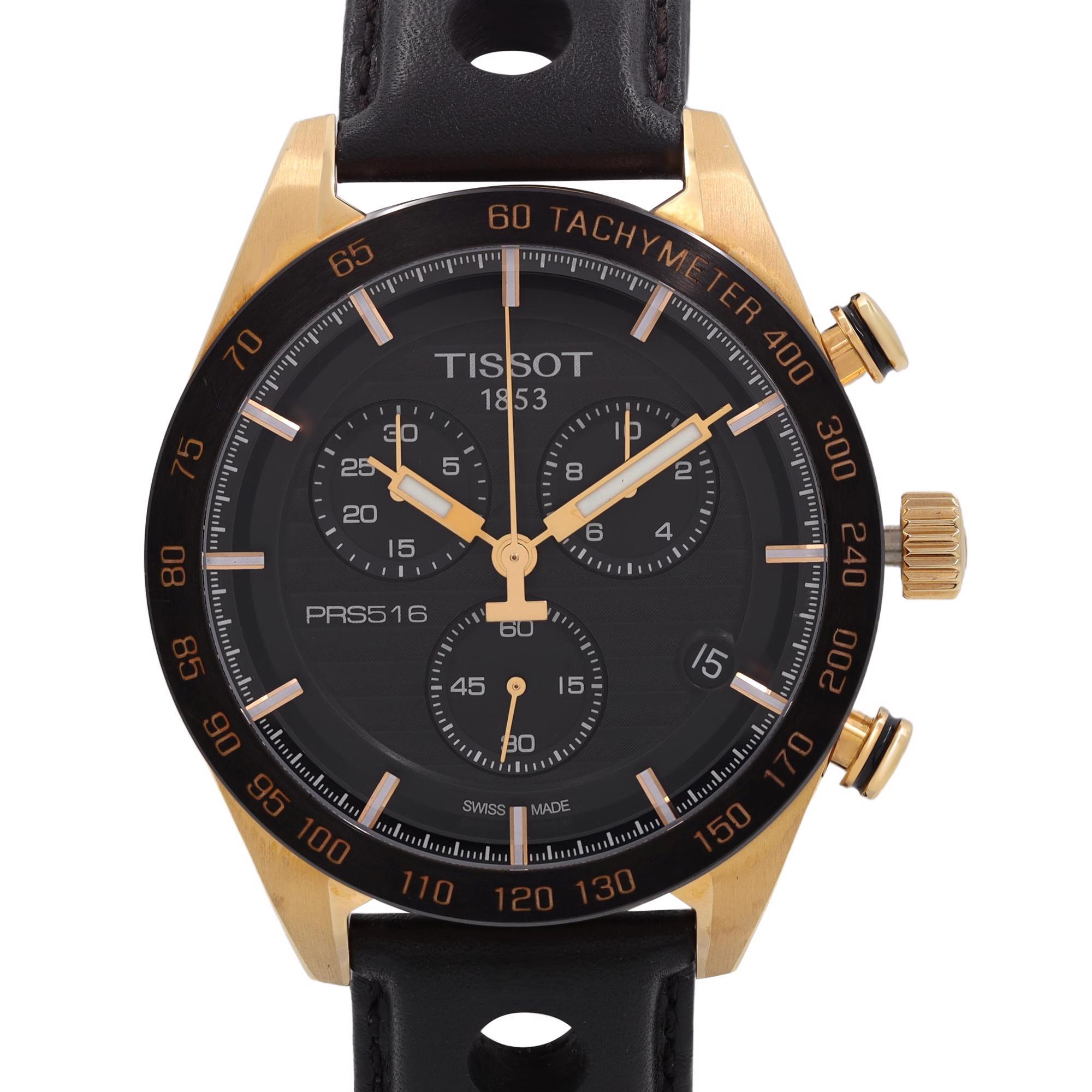 New with Defects Tissot PRS516 Quartz Watch T100.417.36.051.00. The Watch has Blemishes in the form of minor dents or scratches on the case and may have damages on the inner side of the band. This Beautiful Timepiece is Powered by a Quartz (Battery)