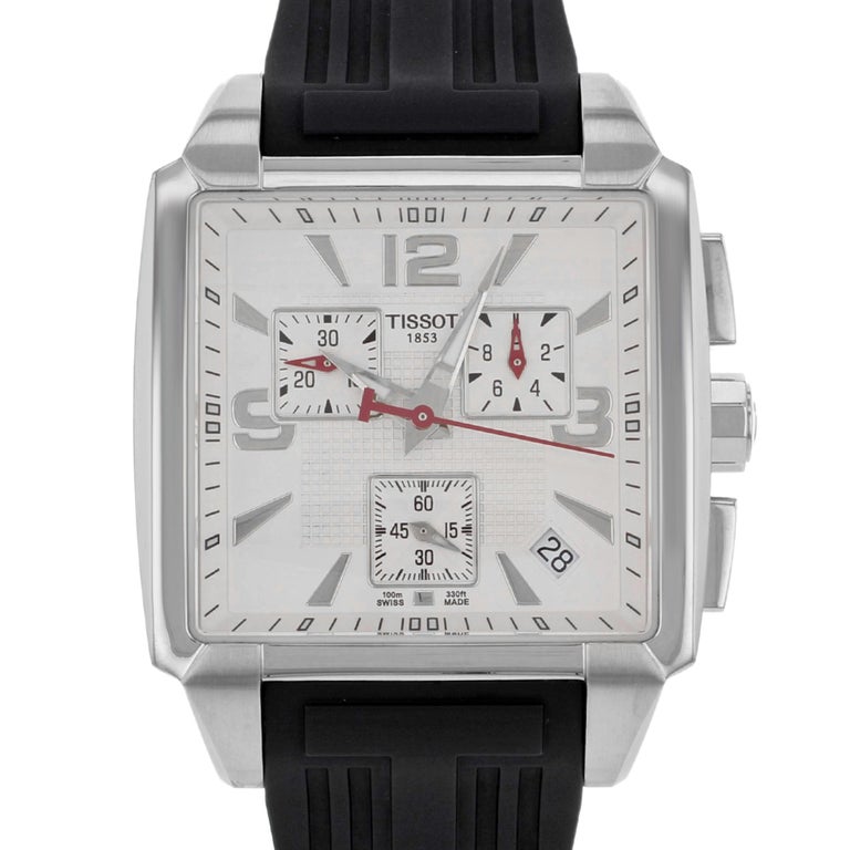 Tissot Quadrato Chronograph Steel White Dial Quartz Men Watch T005 517 17 277 00 At 1stdibs