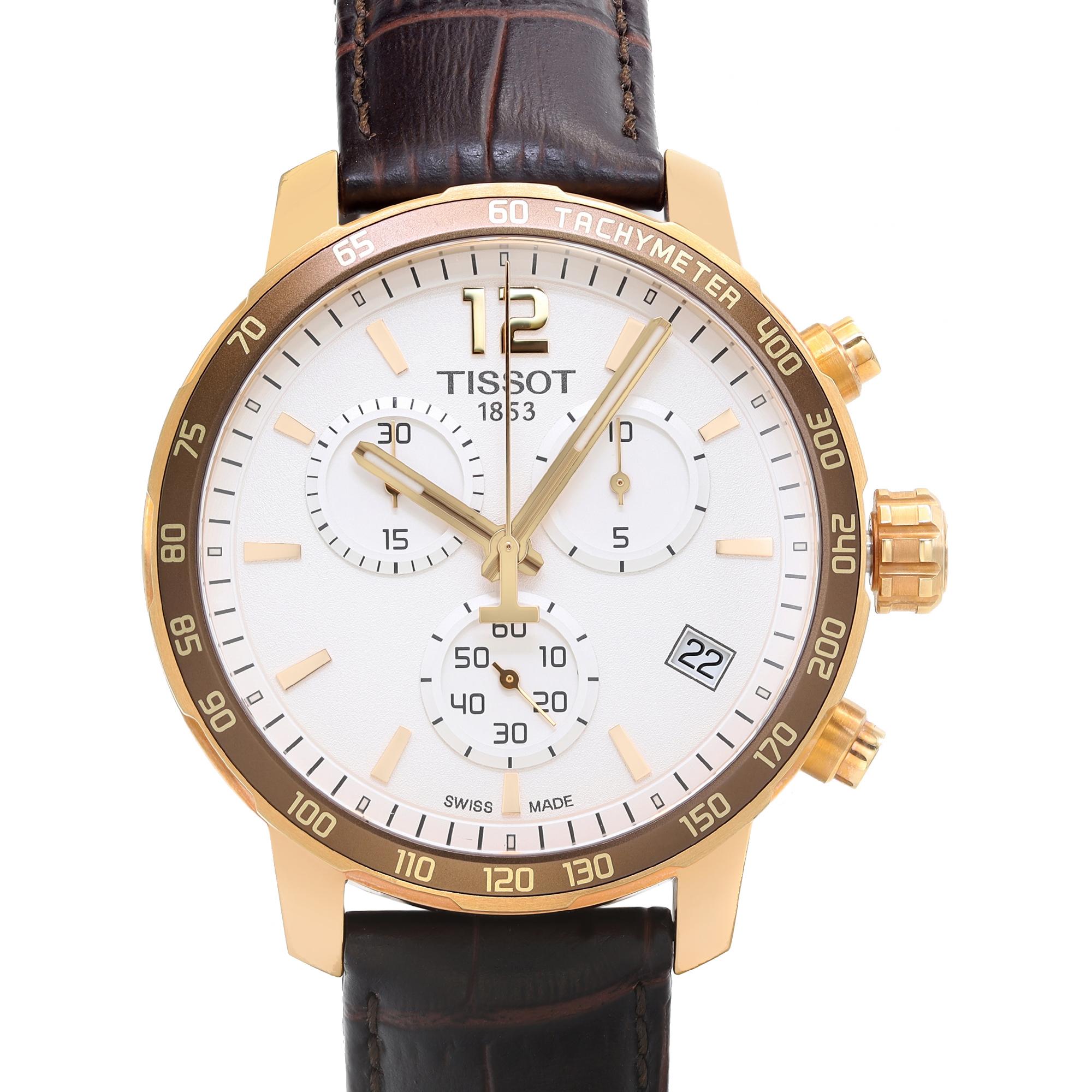 Neu mit Mängel Tissot Quickster Herrenuhr T095.417.36.037.00. Diese Uhr wurde nie getragen oder besessen, hat aber einen unbedeutenden Kratzer auf der linken Seite des Gehäuses aufgrund der Lagerung und Handhabung. Dieser schöne Zeitmesser verfügt