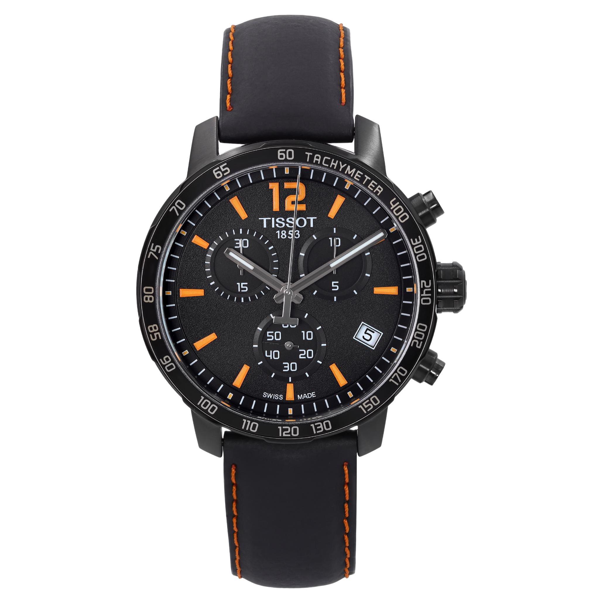 Tissot Quickster Chronograph Stahl schwarzes Zifferblatt Quarzuhr T095.417.36.057.00