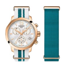 Tissot Quickster Stahl-Chronograph MOP Zifferblatt Unisex-Uhr T095.417.37.117.01