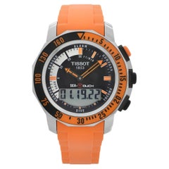 Tissot Sea Touch Herren-Quarzuhr mit 44 mm schwarzem Stahlzifferblatt T026.420.17.281.03