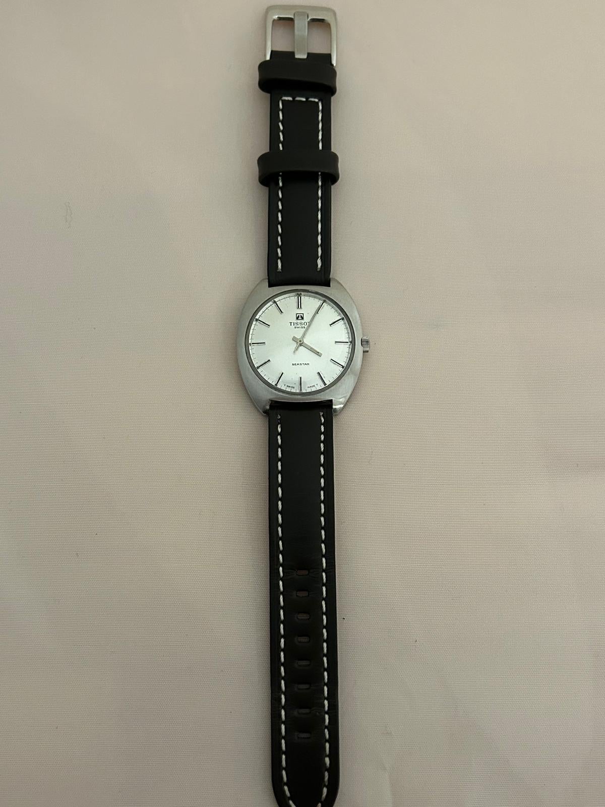 Women's or Men's Tissot Seastar, 'Jumbo', Stainless Steel, Manual Wind, c 1970, Light Patination.