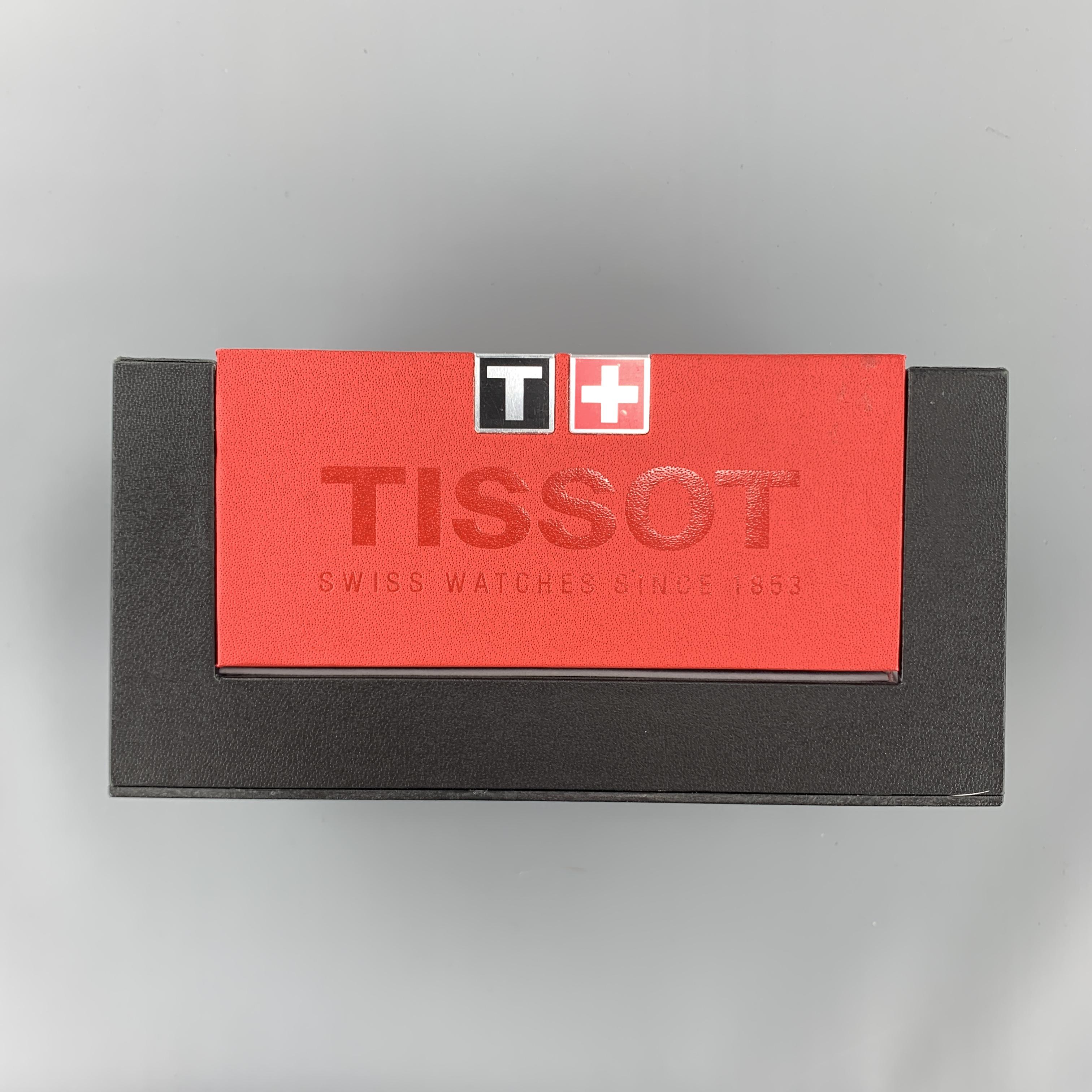 TISSOT Stainless Steel Silver Tone Metal Black Watch 3
