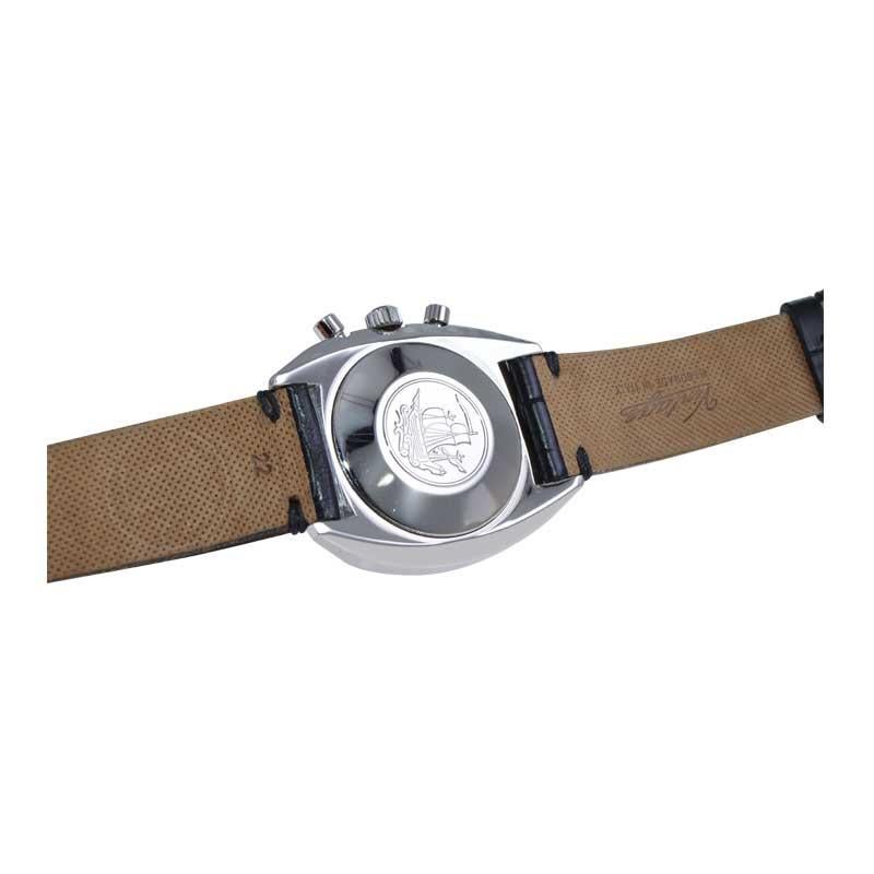 Tissot Steel Seastar Full Size Chronograph with Original Black Dial (Chronographe en acier Seastar pleine taille avec cadran noir original) en vente 8