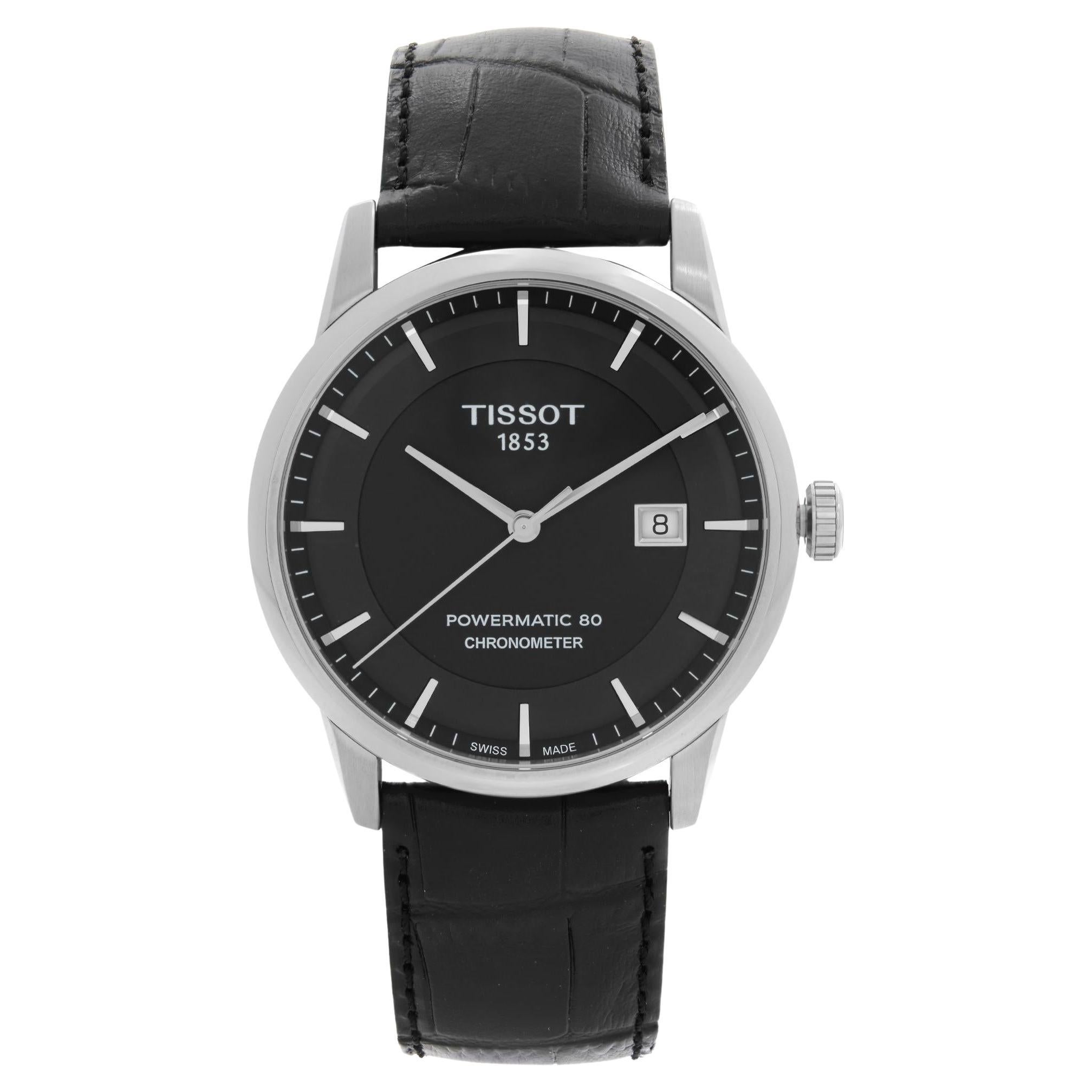 Tissot T-Classic 41mm Steel Black Dial Automatic Mens Watch T086.408.16.051.00 For Sale