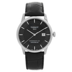 Tissot T-Classic Schwarze Automatikuhr aus Stahl und Leder T086.408.16.051.00