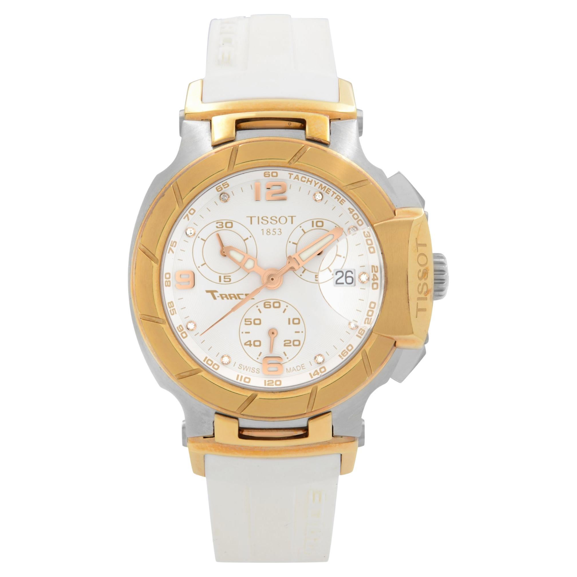 Tissot T-Race Steel White Dial Quartz Montre pour femmes T048.217.27.016.01 en vente