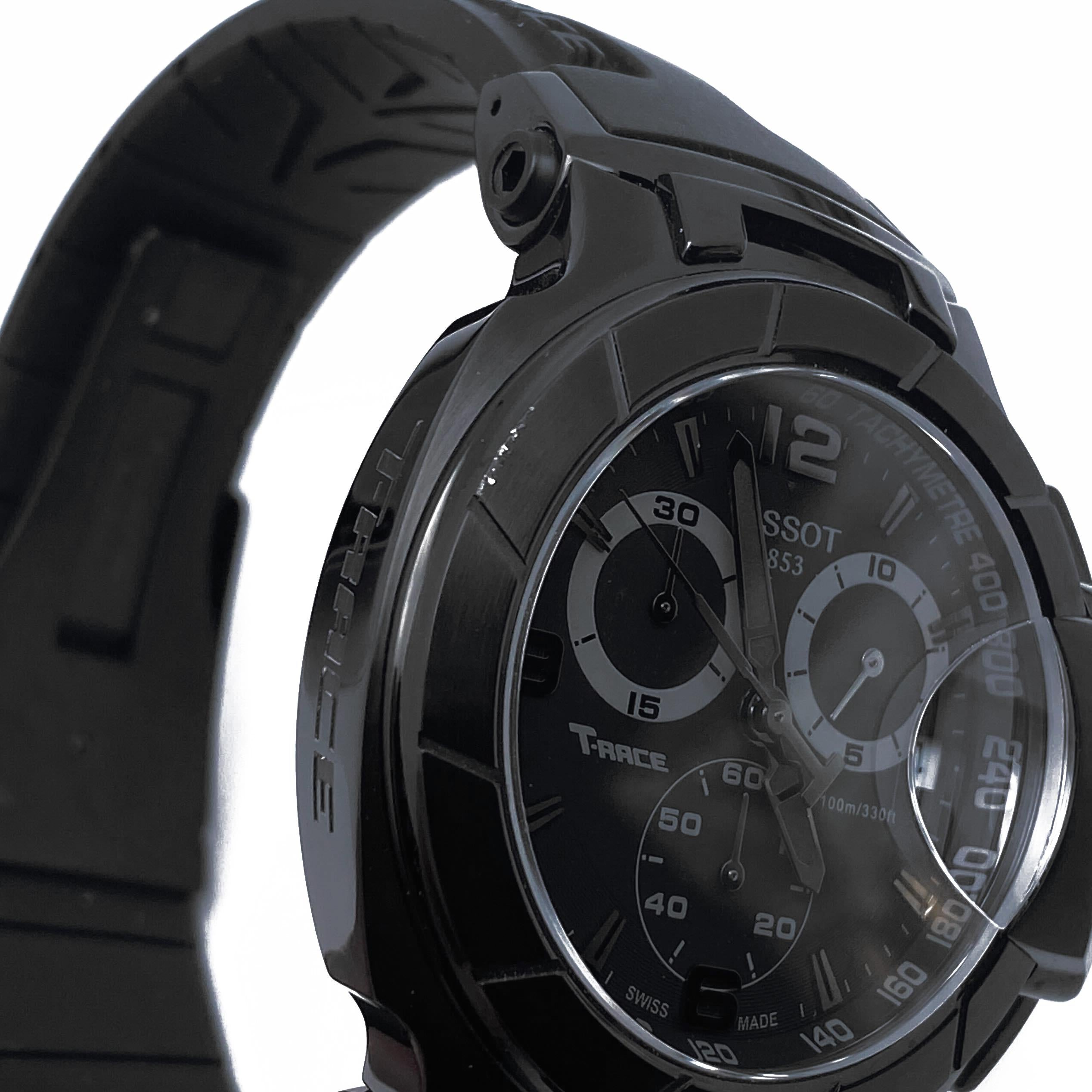 Tissot T-Race Chronograph Stahl Schwarzes Zifferblatt Herren Quarzuhr T048.417.37.057,00 1