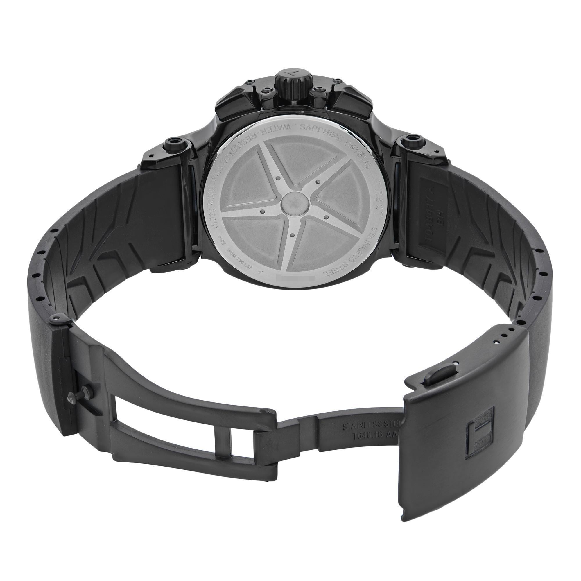 Tissot T-Race Chronograph Stahl Schwarzes Zifferblatt Herren Quarzuhr T048.417.37.057,00 3