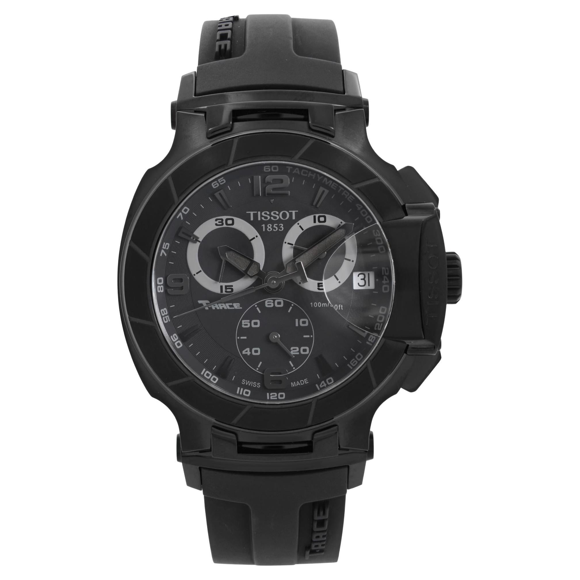 Tissot T-Race Chronograph Steel Black Dial Quartz Mens Watch T048.417.37.057.00