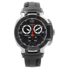 Used Tissot T-Race Stainless Steel Black Dial Quartz Mens Watch T048.417.27.057.00