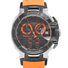 Tissot T-Race Steel Black Dial Orange Rubber Strap Mens Watch T048.417.27.057.04