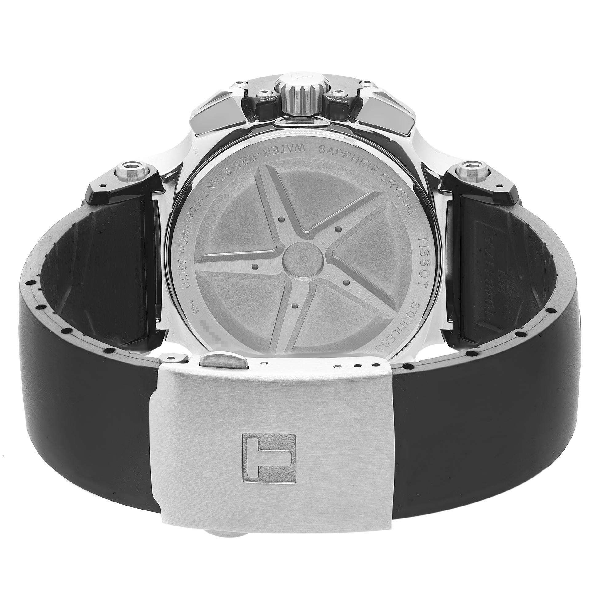 Tissot T-Race Steel Chronograph White Dial Quartz Mens Watch T048.417.27.037.00 In New Condition In New York, NY