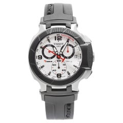 Tissot T-Race Steel Chronograph White Dial Quartz Mens Watch T048.417.27.037.00