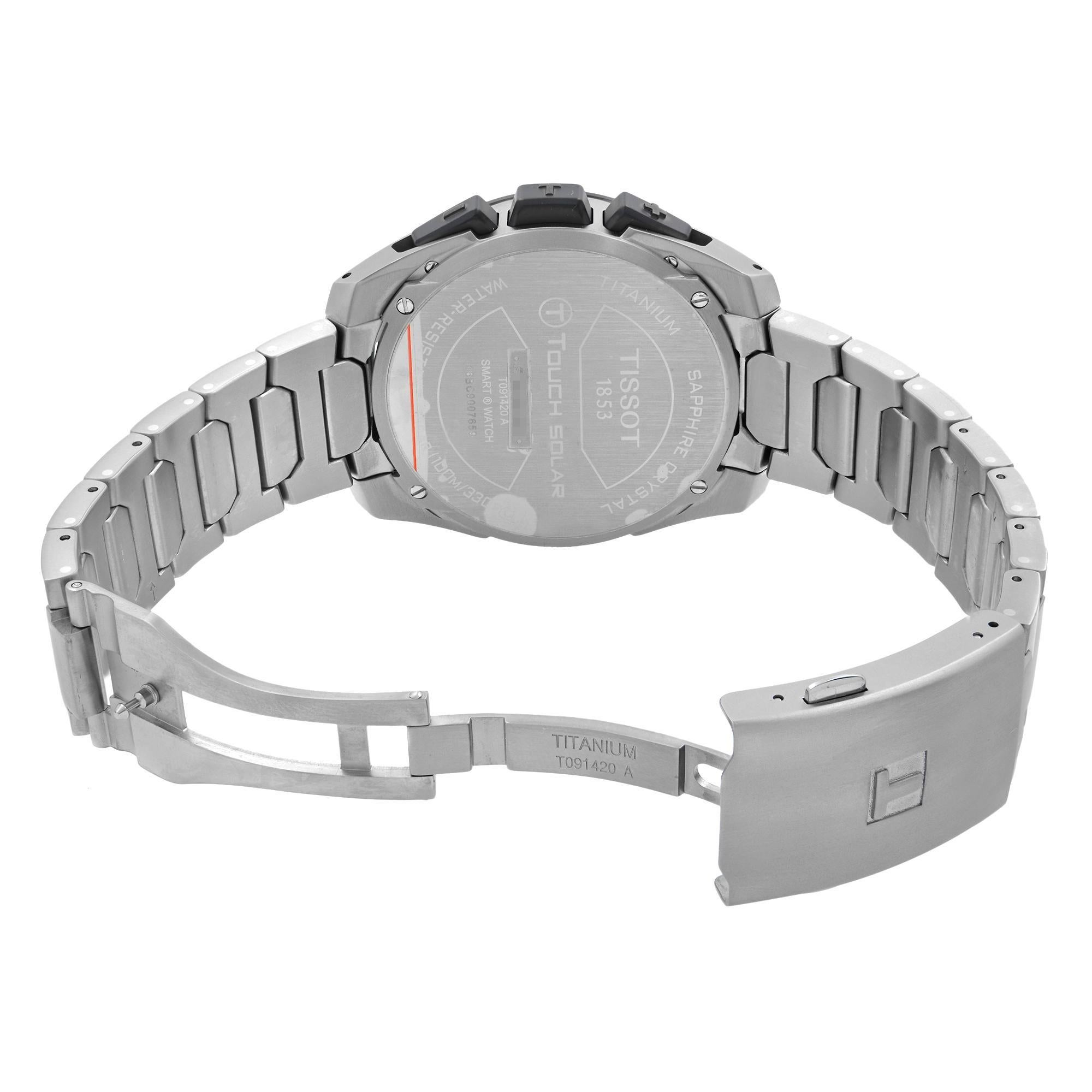 Tissot T-Touch Expert Solar Titanium Black Dial Digital Watch T091.420.44.051.00 In New Condition In New York, NY