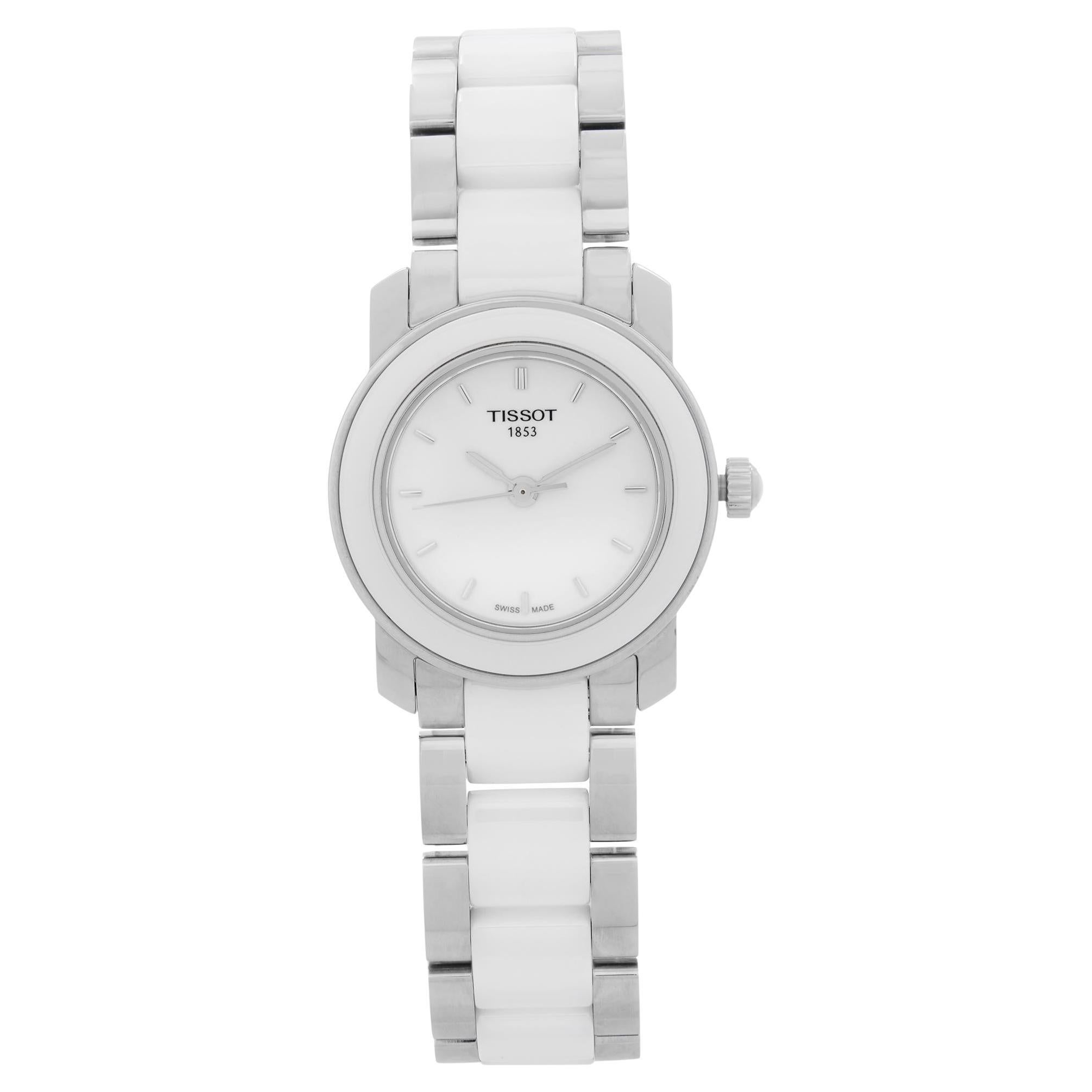 Tissot T-Trend Steel Ceramic White Quartz Ladies Watch T064.210.22.011.00
