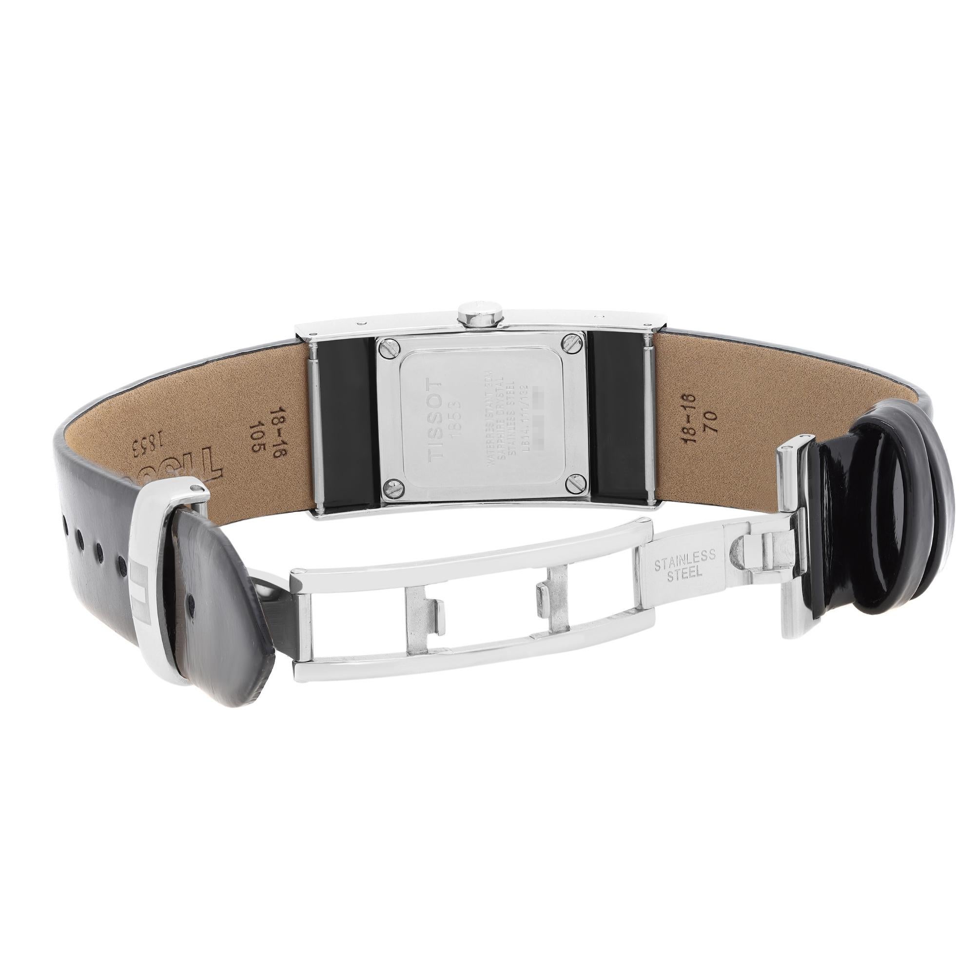 Tissot T-Trend Bellflower Steel Diamond Black Dial Quartz Watch T11.1.425.51 In New Condition In New York, NY