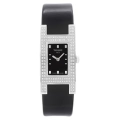 Tissot T-Trend Bellflower Steel Diamond Black Dial Quartz Watch T11.1.425.51