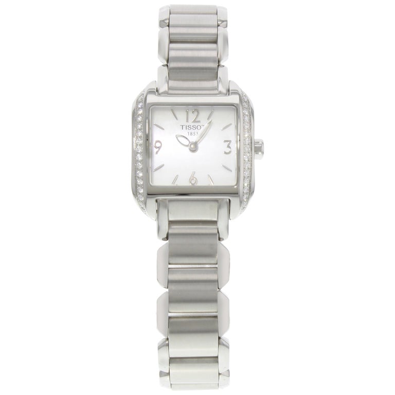 Tissot T-Wave Mother Pearl Dial Steel Diamonds Quartz Ladies 