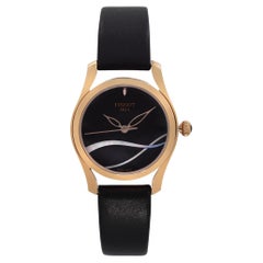 Tissot T-Wave Rose Gold-Tone Steel Black Dial Ladies Watch T112.210.36.051.00