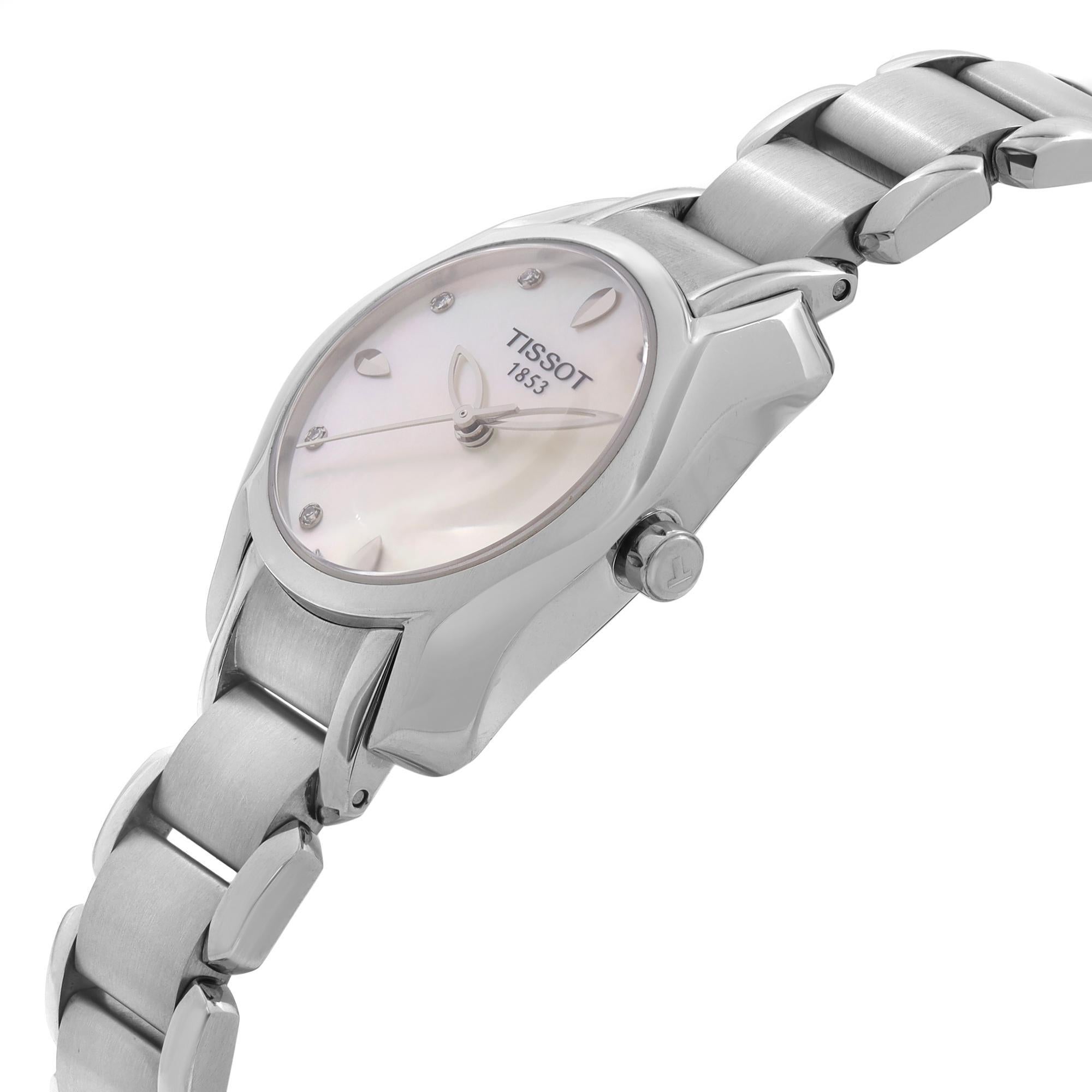 tissot t-wave t-lady diamond markers quartz watch - t1122101103600