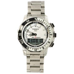 Tissot T026420A Stainless Steel White Dial Alarm Compass Digital Men's Watch