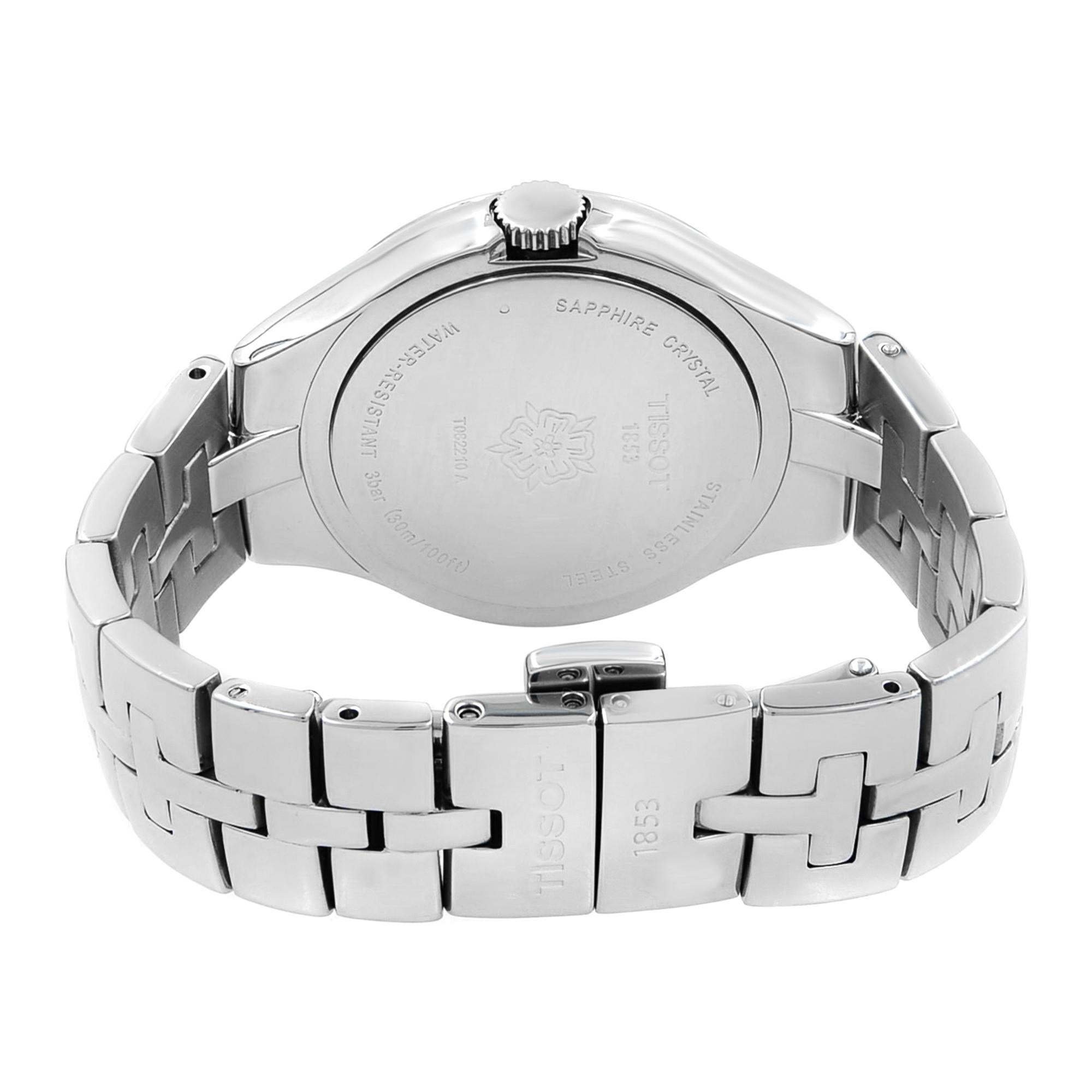 Tissot T12 Black Sunray Dial Steel Quartz Montre pour femmes T082.210.11.058.00 Pour femmes en vente