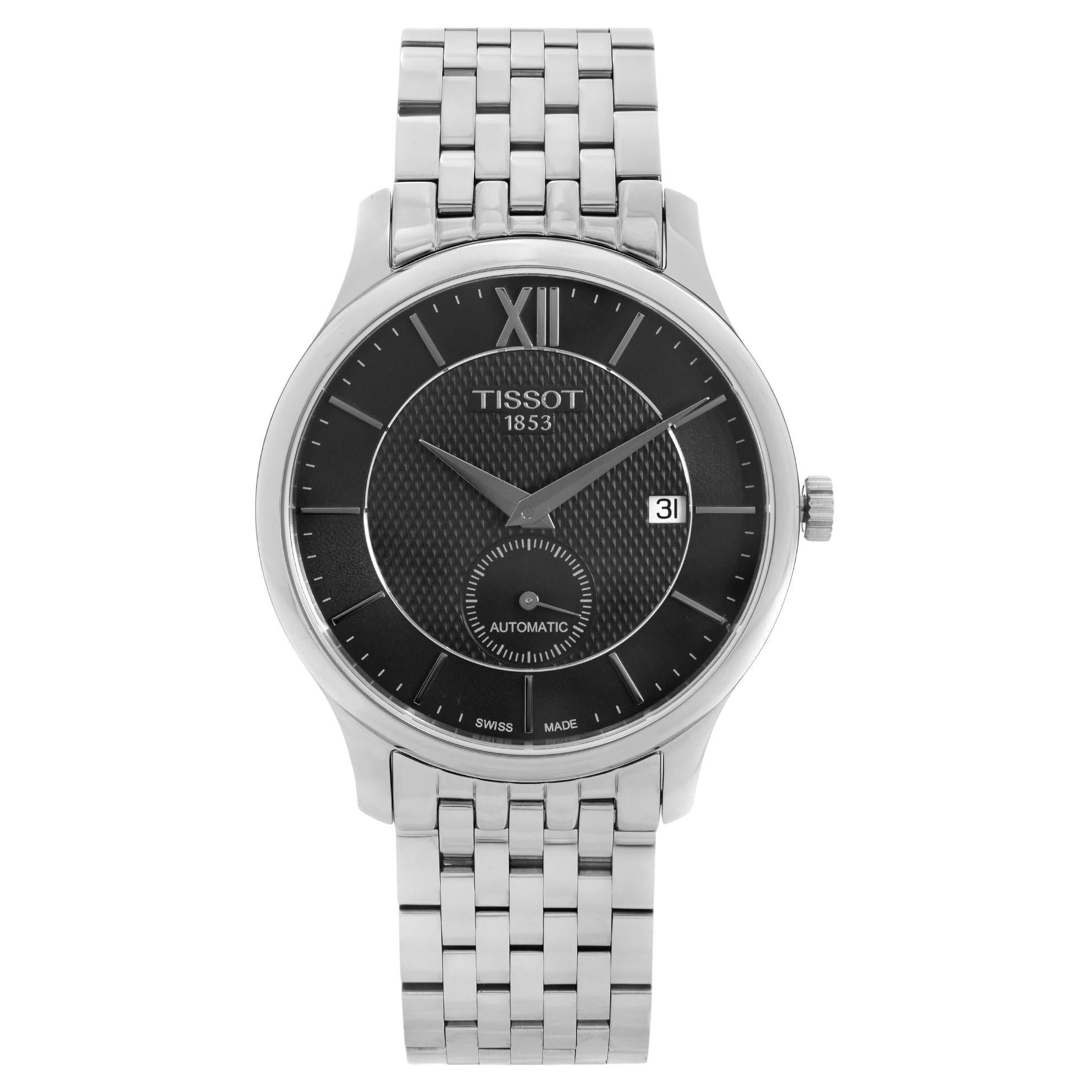 Tissot Tradition Steel Black Dial Mens Automatic Watch T063.428.11.058.00 For Sale