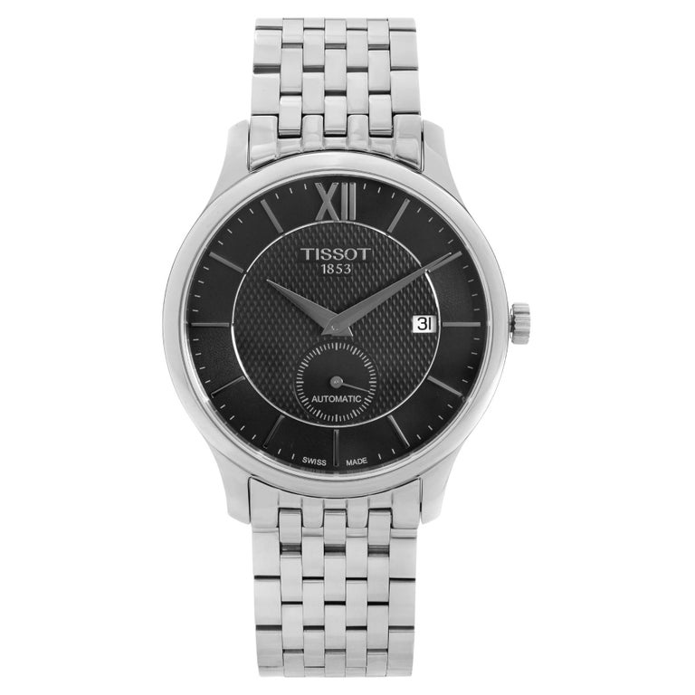 Tissot Tradition Steel Black Dial Mens Automatic Watch T063.428.11.058.00  For Sale at 1stDibs | t0634281105800, tissot tradition small second, tissot  model number