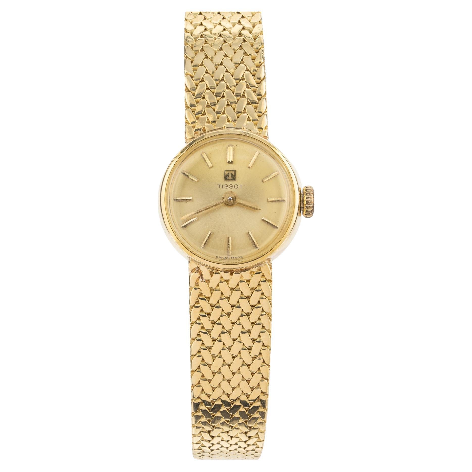Montre-bracelet Tissot pour femme 17 bijoux en or jaune  en vente