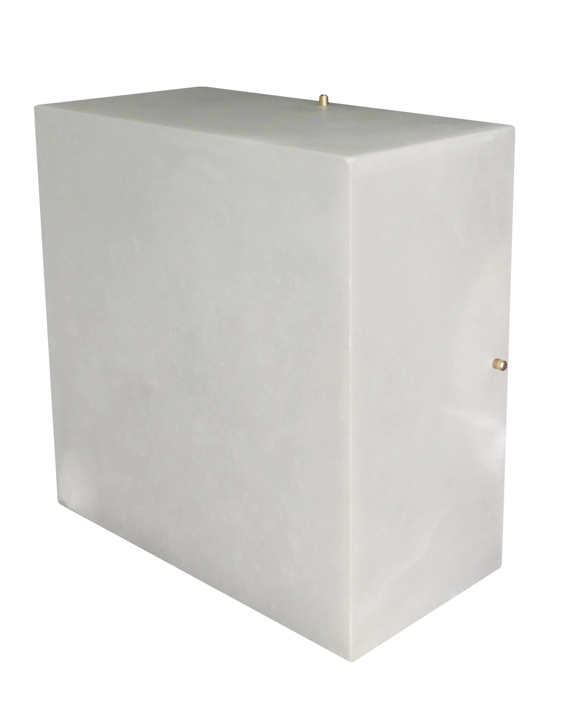 Modern 'Titan 4' Alabaster Wall or Ceiling Lamp in the Manner of Pierre Chareau For Sale