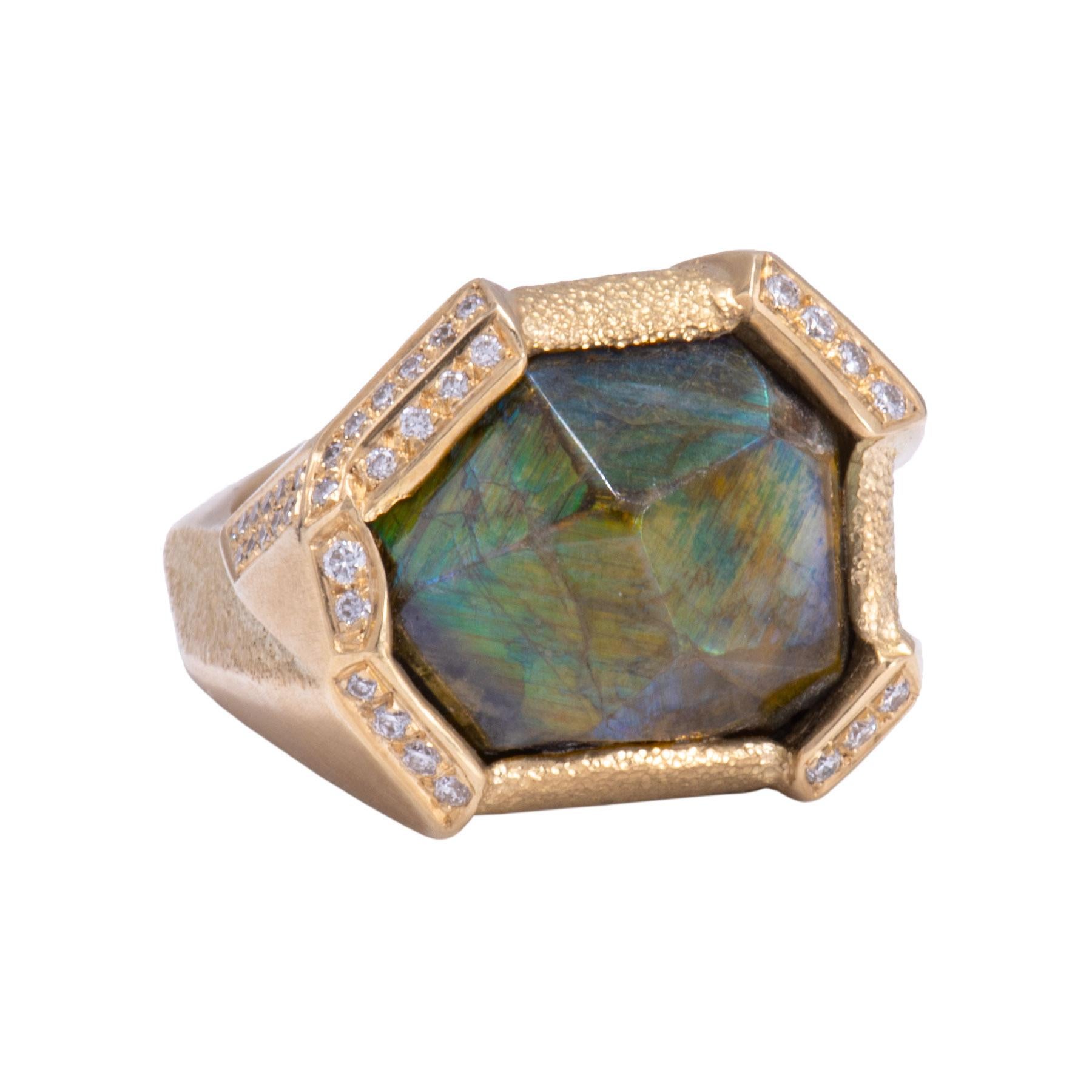 Contemporary Titan Andradite Green Garnet Ring