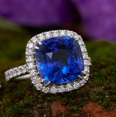 Titan Blue Sapphire Ring - 7,48ct unbehandelter Ceylon Blue Sapphire (zertifiziert)