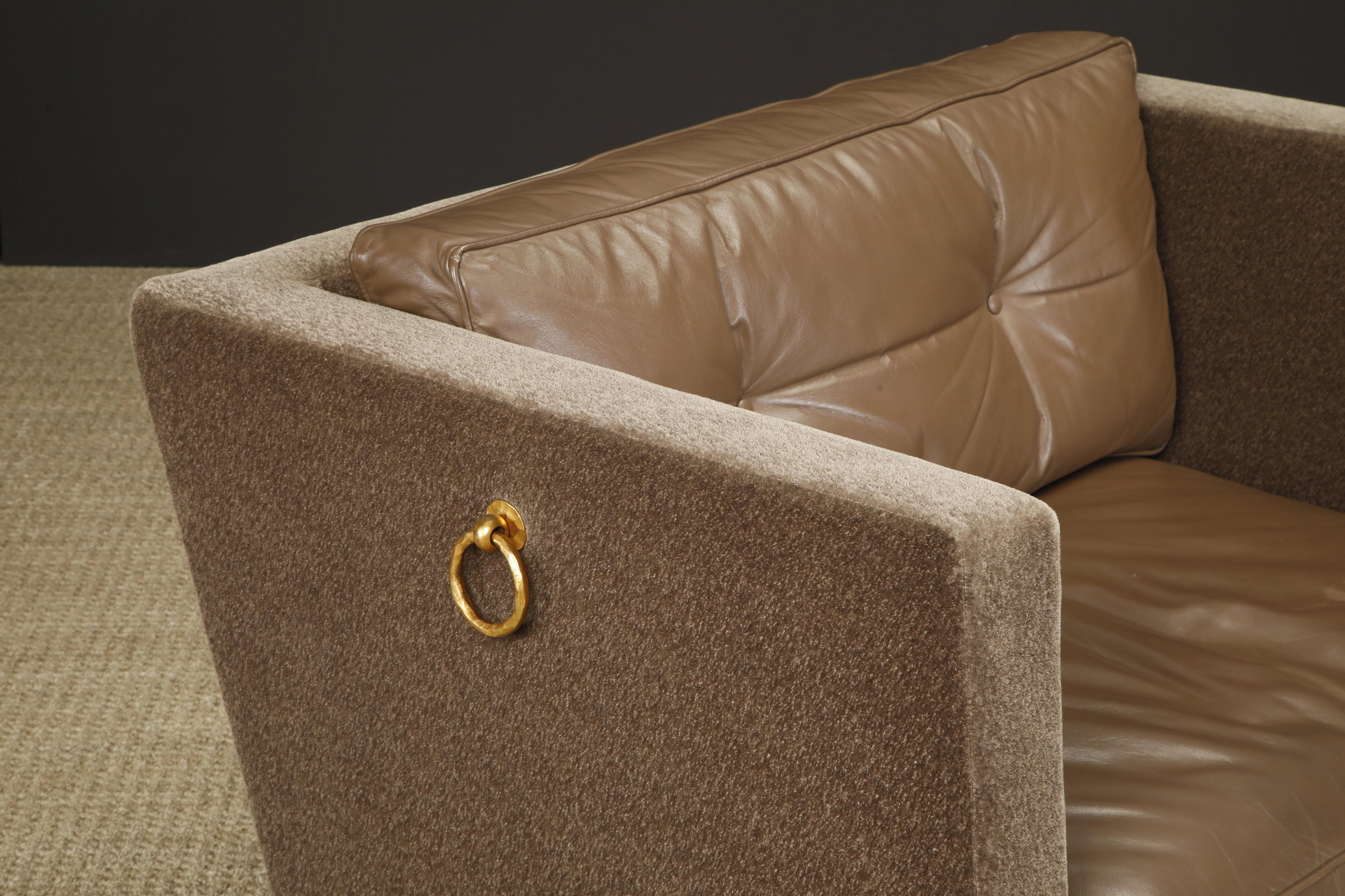 'Titan' Oversized Club Chairs by Olivier Gagnère in Mohair, Leather, and Bronze For Sale 6