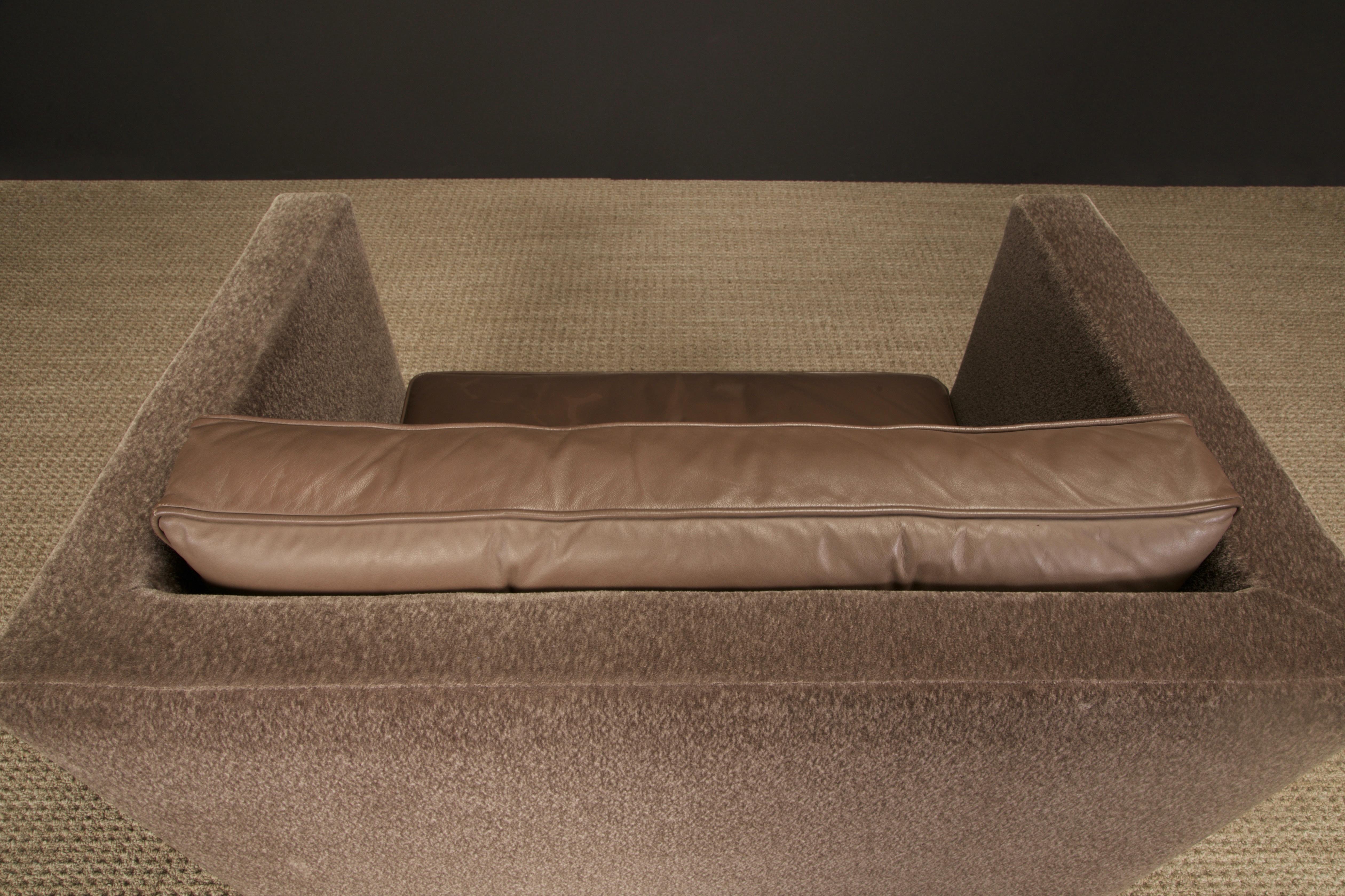 'Titan' Oversized Club Chairs by Olivier Gagnère in Mohair, Leather, and Bronze For Sale 12