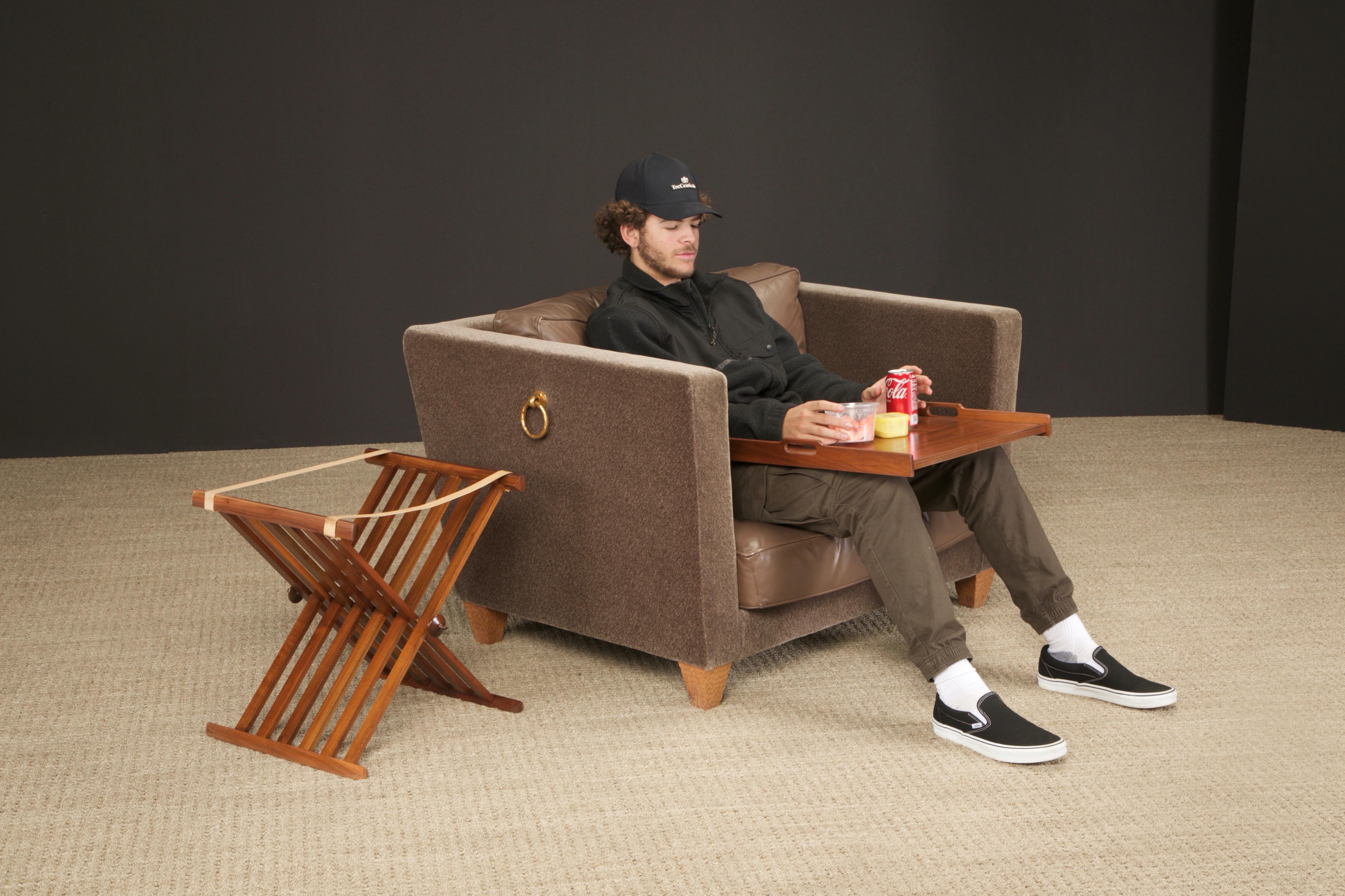 'Titan' Oversized Club Chairs by Olivier Gagnère in Mohair, Leather, and Bronze 14