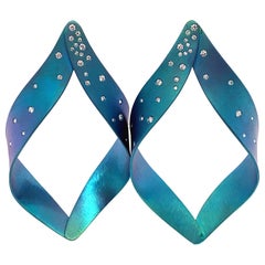 Titanium and Diamonds Blue Earrings