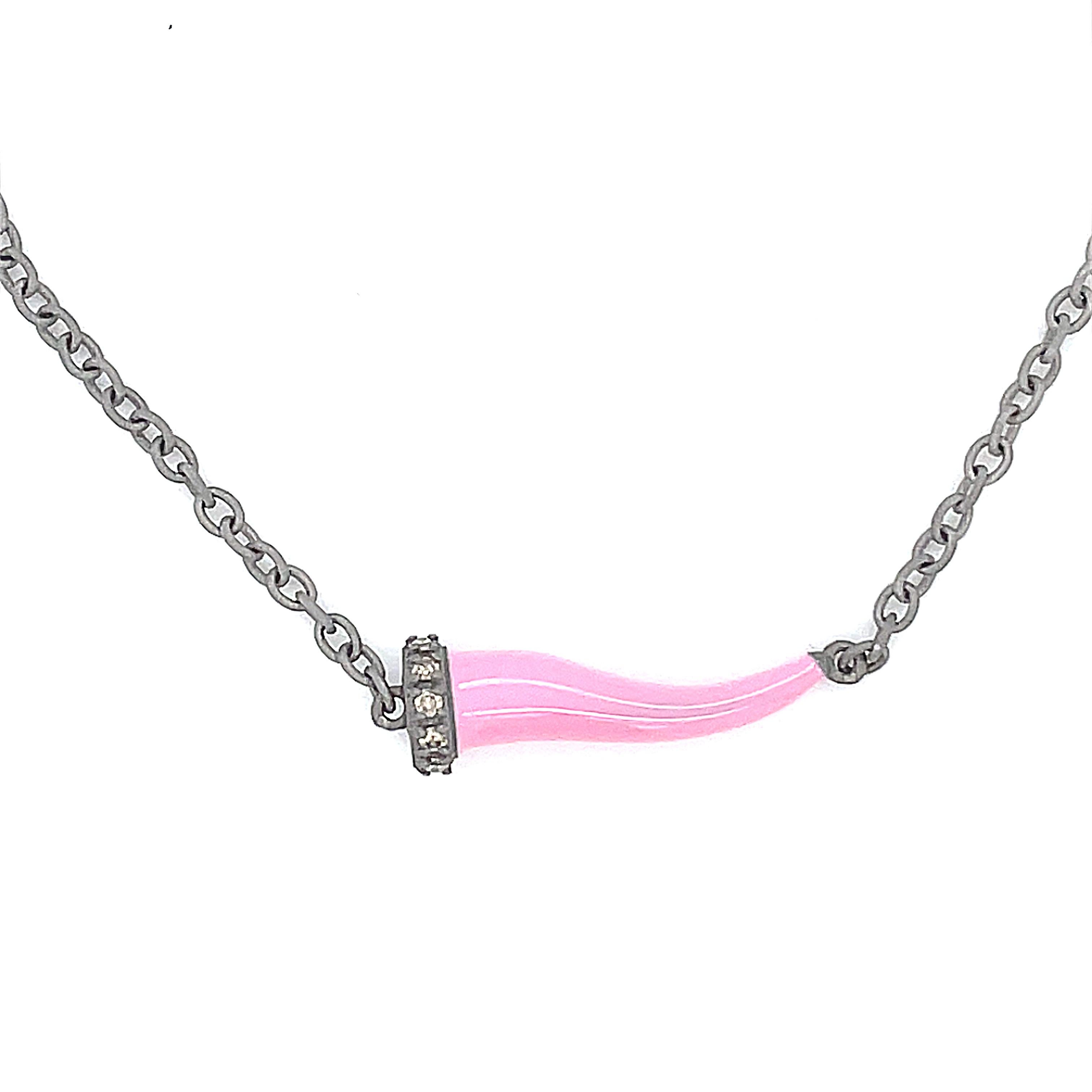 Contemporary Titanium Diamonds Bracelet - Pink Ribbon Association Monaco For Sale